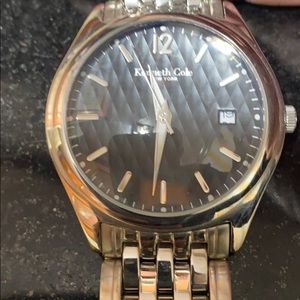 Kenneth Cole black face watch,stainless steel band